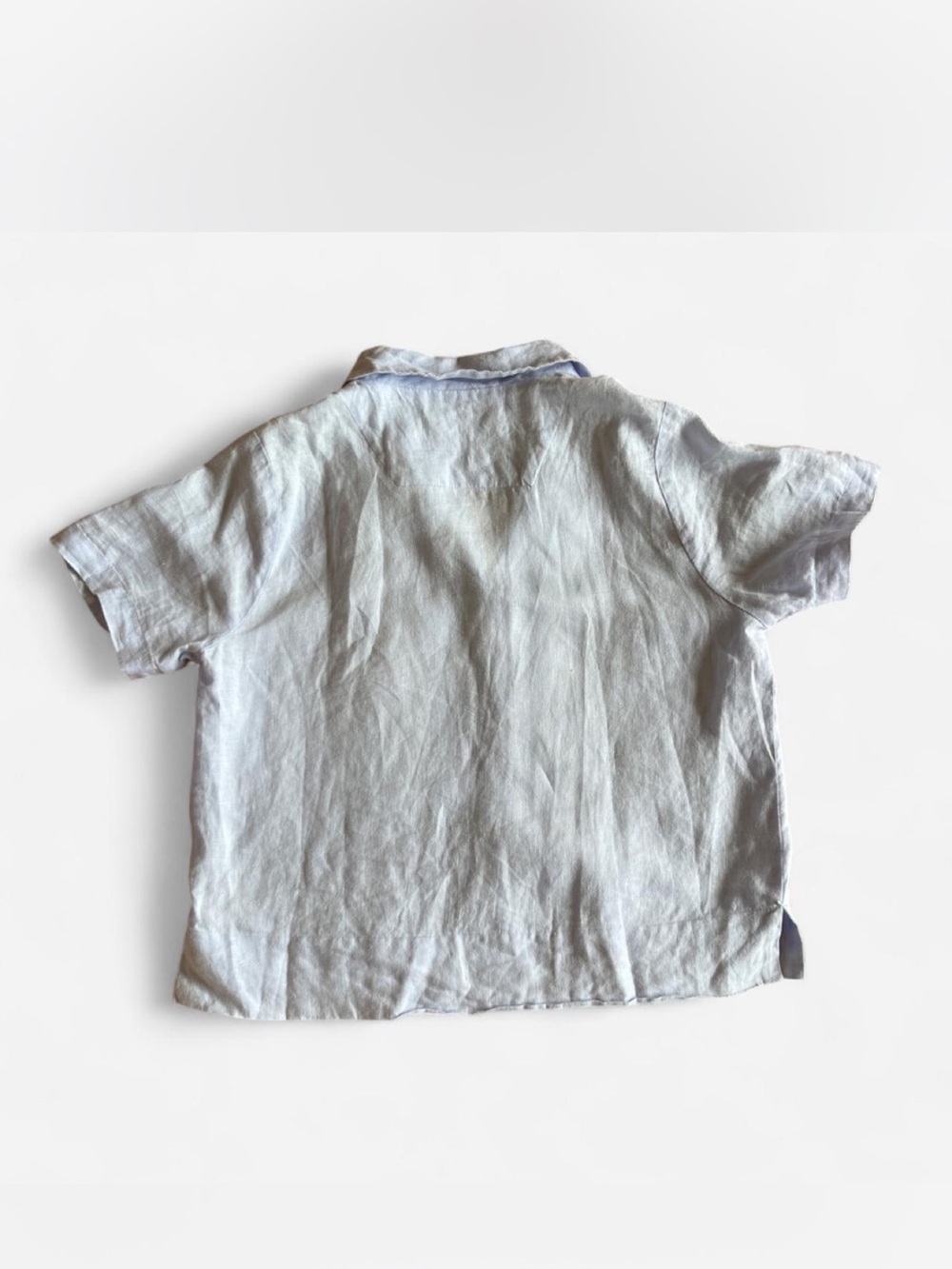 Quince Light Blue Short-Sleeve Linen Button-Down Shirt - Picture 2 of 5